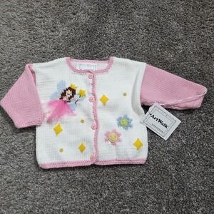 ArtWalk Baby Knit Cardigan Sweater 18 Months Princess Fairy Embroidered Peru NEW